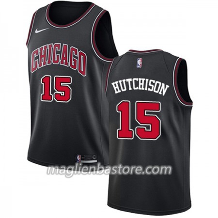 Maglia NBA Chicago Bulls Chandler Hutchison 15 Nike Nero Swingman - Uomo